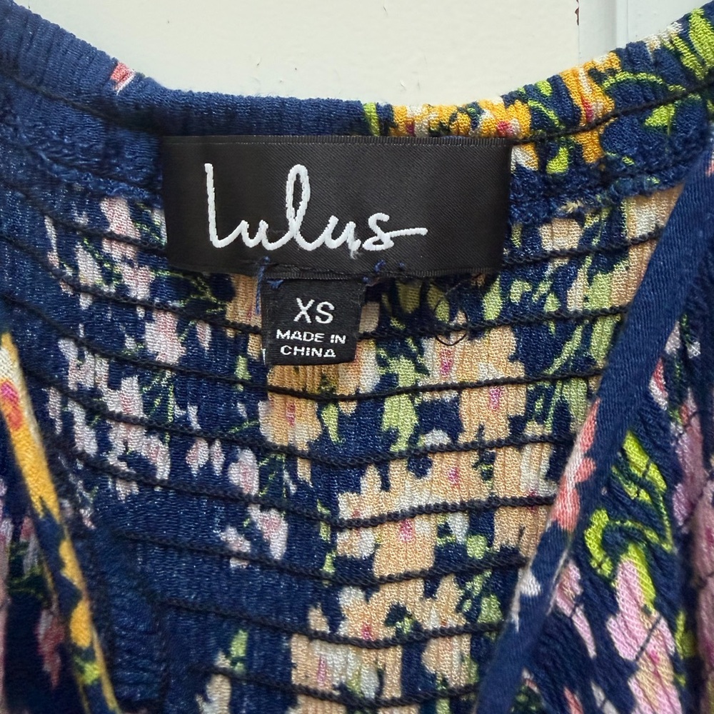 Lulus Fairytale Bliss Navy Blue Floral Print Skater Dress - Picture 7 of 11